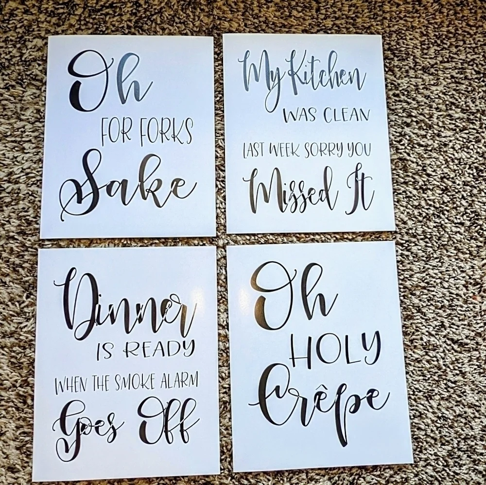 Funny Kitchen Quote Set Prints